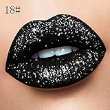 Lippenstift Schwarz Glitzer Lip4ml Flüssigsamt Lippenstift glänzend wasserdicht lange Make-up-Lippenstift Pigmente Für Lipgloss (I, One Size)