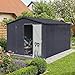 Albatros Gerätehaus 2XL | Anthrazit RAL 7016 | 259x313x192cm (15,5 m³) | abschließbar inkl. Schloss & Werkzeughaken | Gartenhaus aus verzinktem wetterfestem Metall | Geräteschuppen Gartenschrank