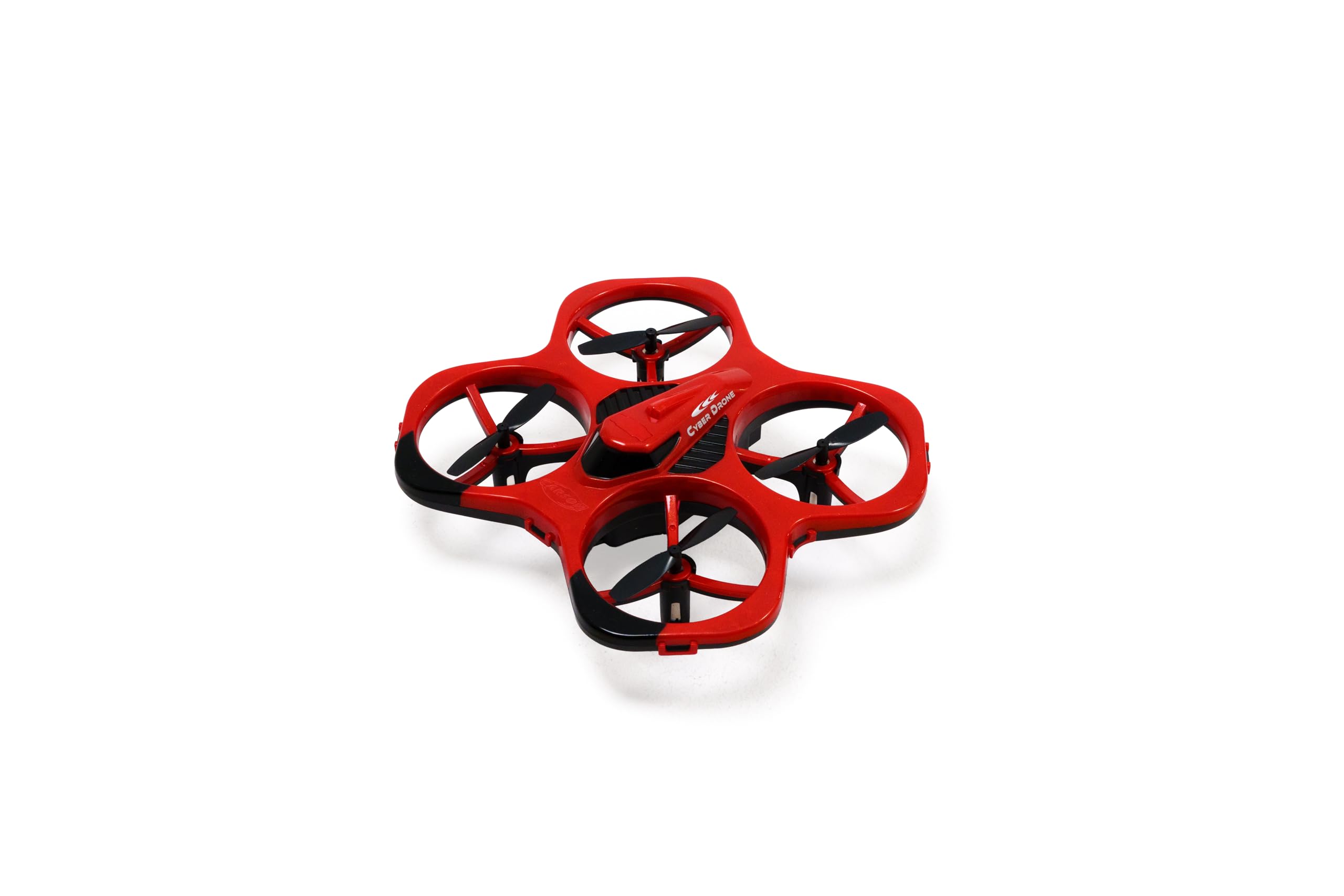 Carson Cyber Drone IR RTF – Quadcoptère RC avec Flip 360°, Mode Headless, stabilisation gyroscopique, éclairage LED, Drone télécommandé, Rouge