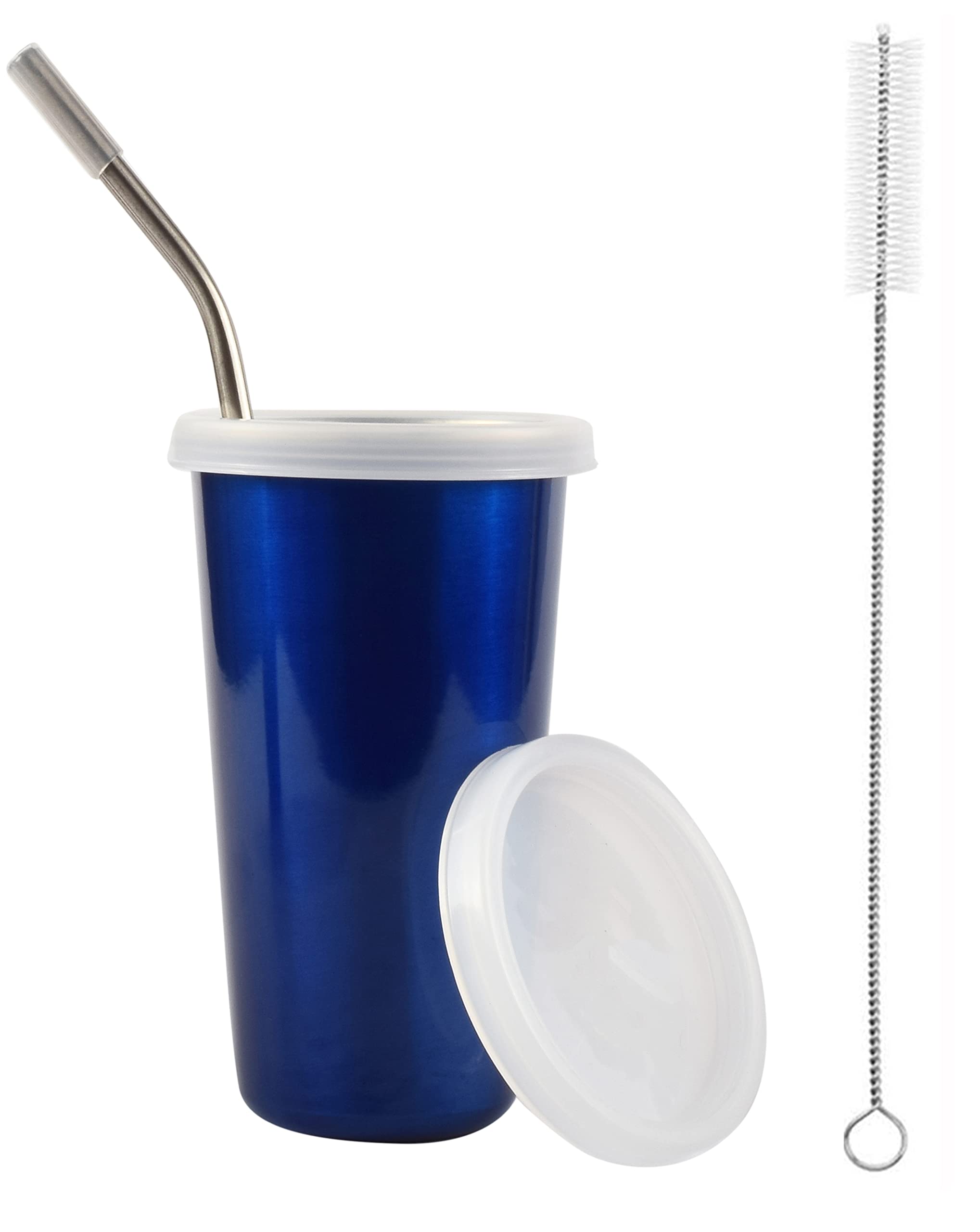 PARABRAHMA Stainless Steel Sipper for Kids with Straw Glass for Kids Milk Tumbler with Straw and Lid Sippy Cup with Gum Protection for Kids (300 ml, 1-4 Years) (STR GLS Brush Blue)-image-47