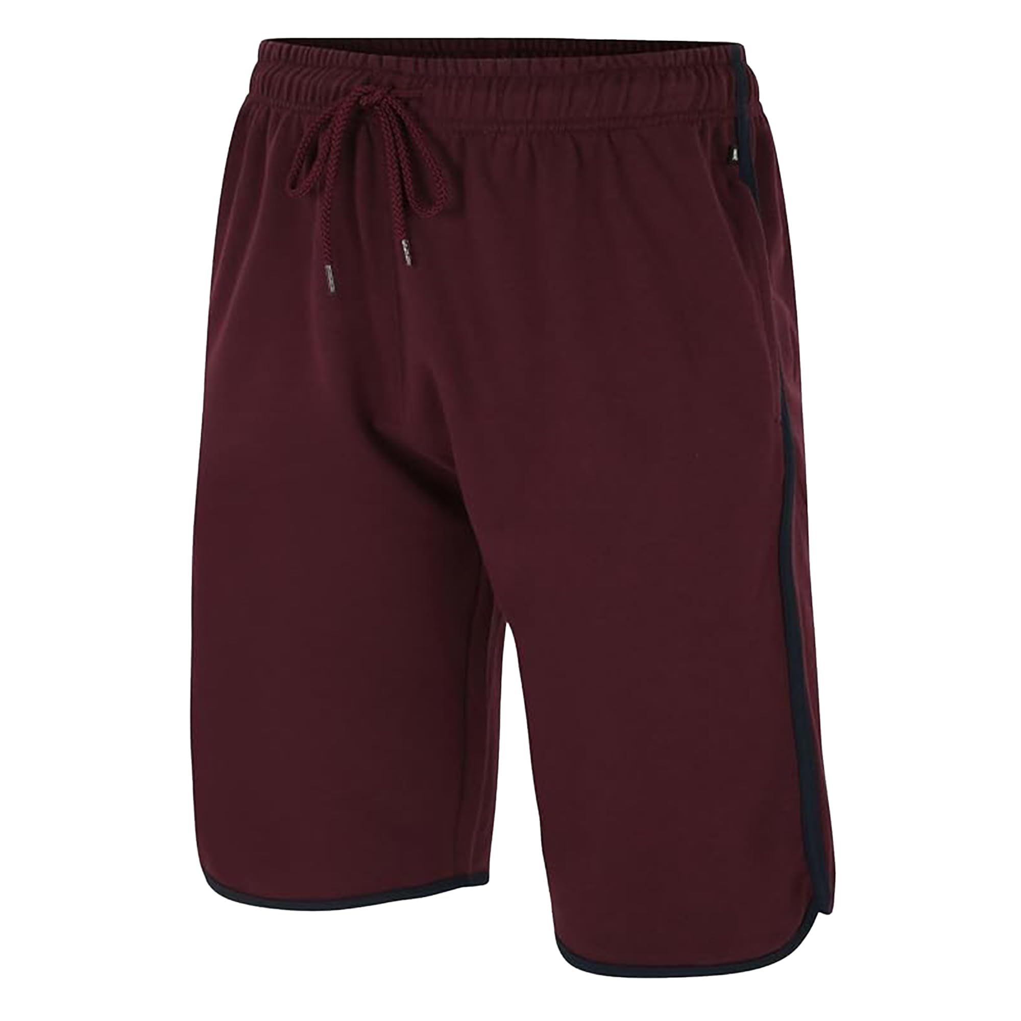 Kam Men's Burgundy Jersey Gym Shorts Elasticated Waist Drawstring Running Fitness Plus Size 2XL-8Xl 3312 (Uk, Alpha, 3XL, Plus, Regular, )