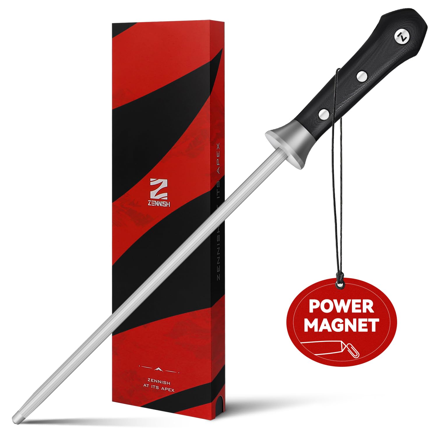Honing Rod 10 Inch Knife Sharpener for Kitchen Knives Professional Honing Steel High Carbon Stainless Steel with Full