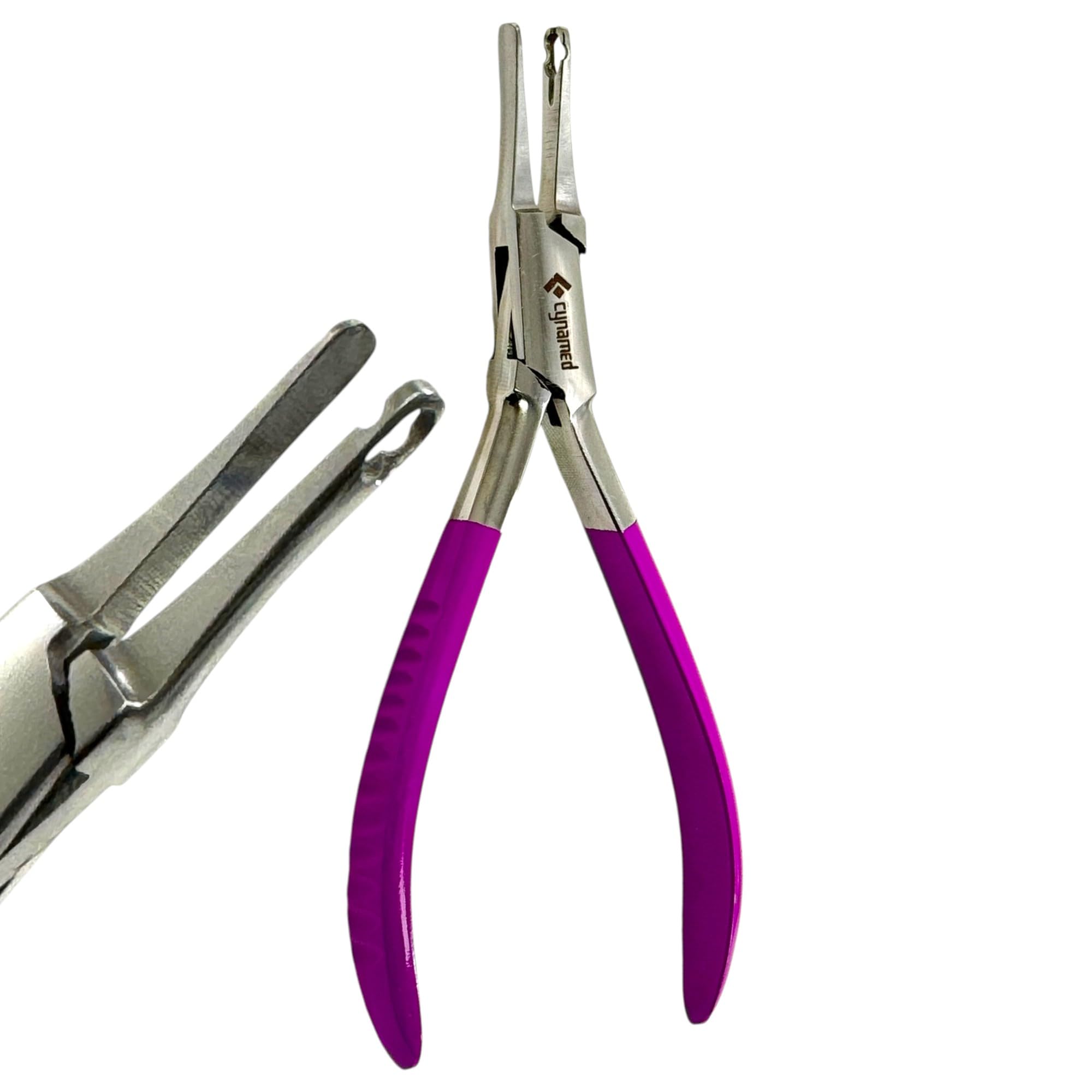 Nose Pad Applying and Removing Optical Pliers for Eyeglasses #22N, Eyewear Adjusting Pliers - Purple Handle - Stainless Steel