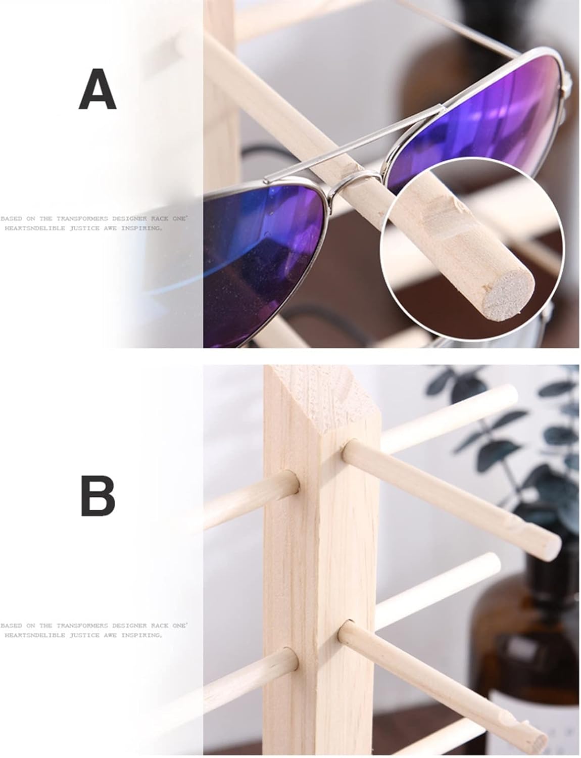 Sun Glasses Eyeglasses Wood Display Stands Shelf Glasses Display Show Stand Holder Rack 6 Sizes Sunglasses Display Stand (Color : 4 Layer) (6 Layer)