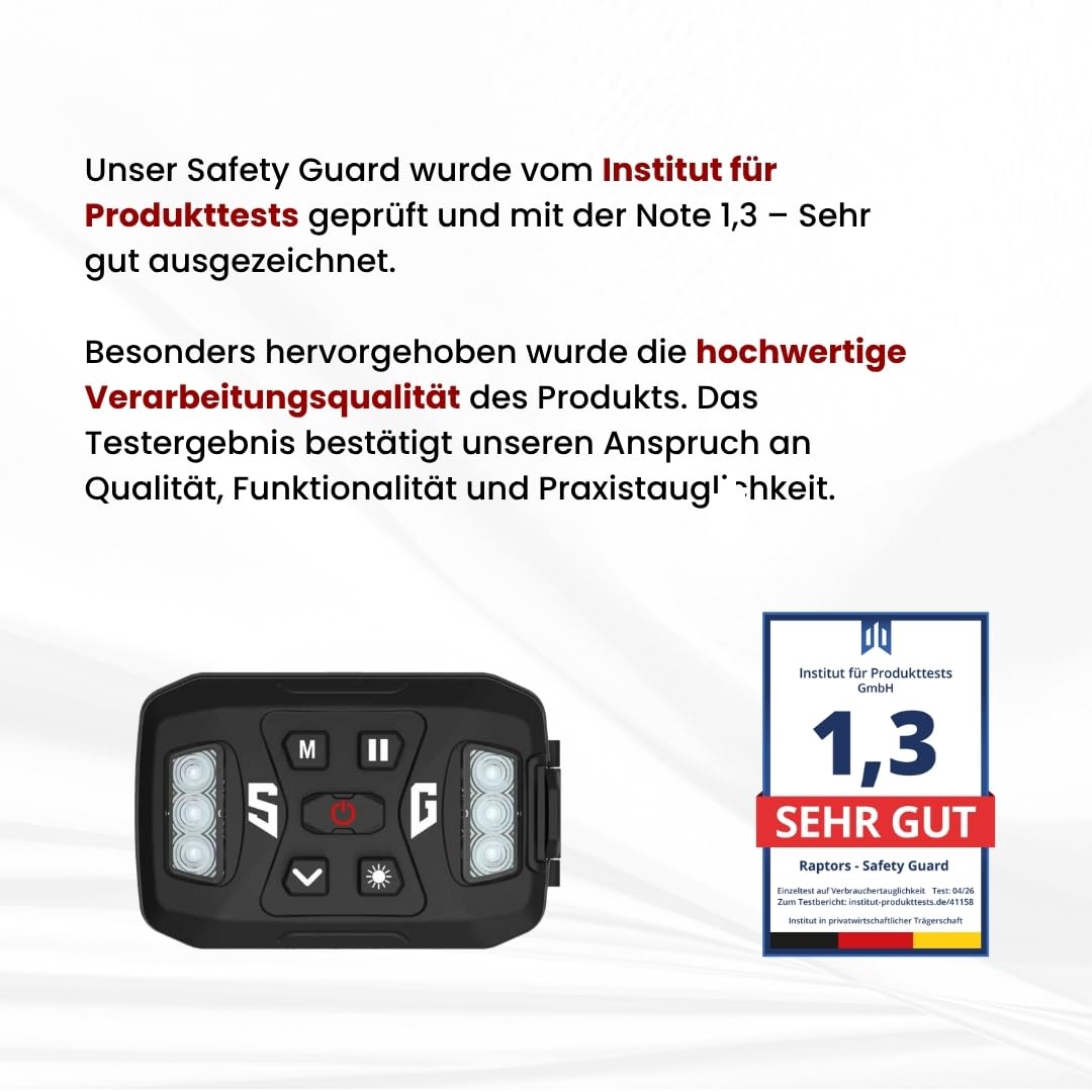 Safety Guard | Kennzeichnung für Einsatzkräfte | Einsatzleitung | LED Ausrüstung | LED Signalleuchte für Körper | Personenschutz | Zubehör für Feuerwehr, Polizei und Rettungsdienst (Blau)