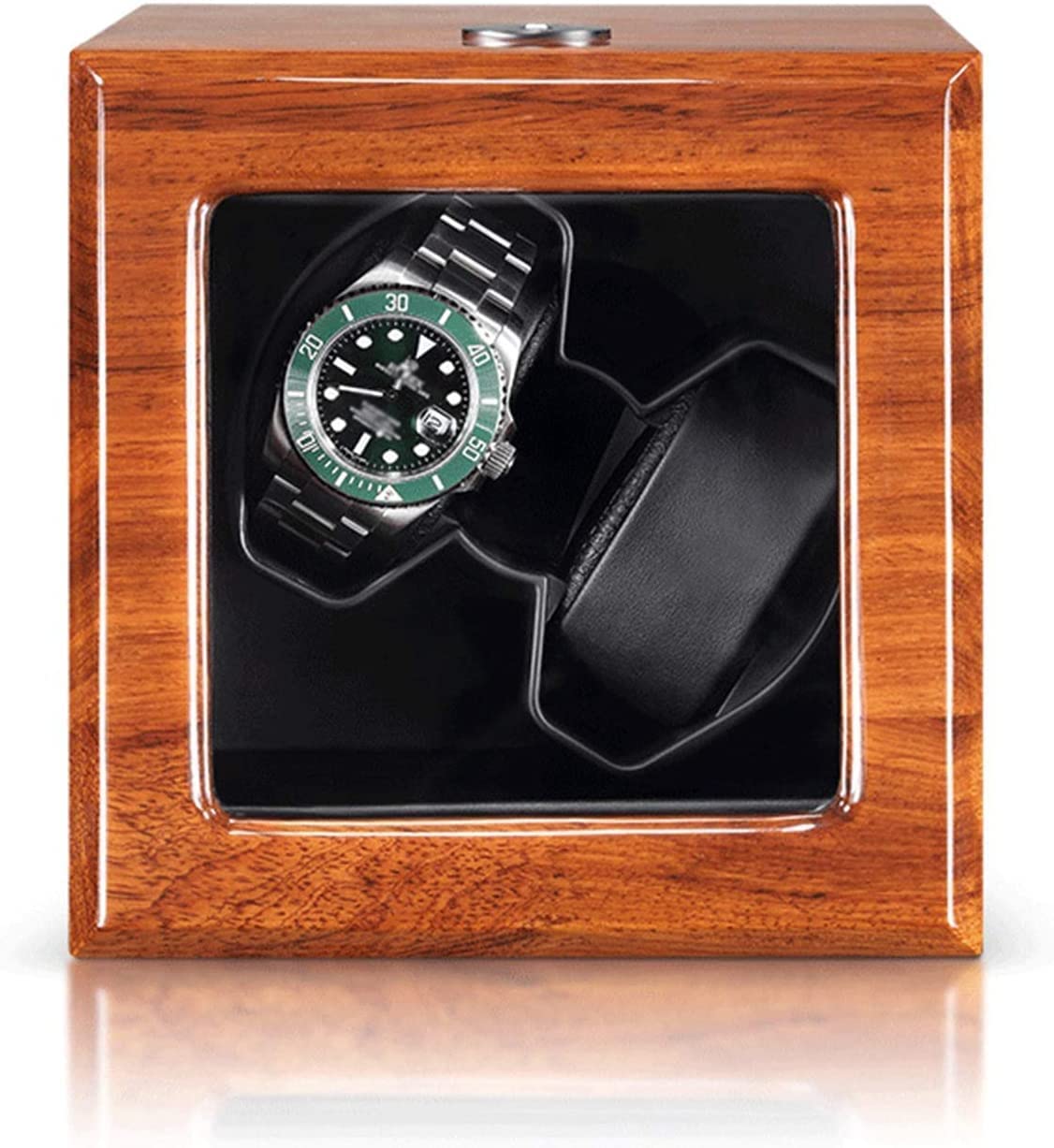 CGCSYZ Natural Solid Wood Watch Winder Automatic Double Watch Winder Support USB, AC Adapter and Battery Powered Quite Motor