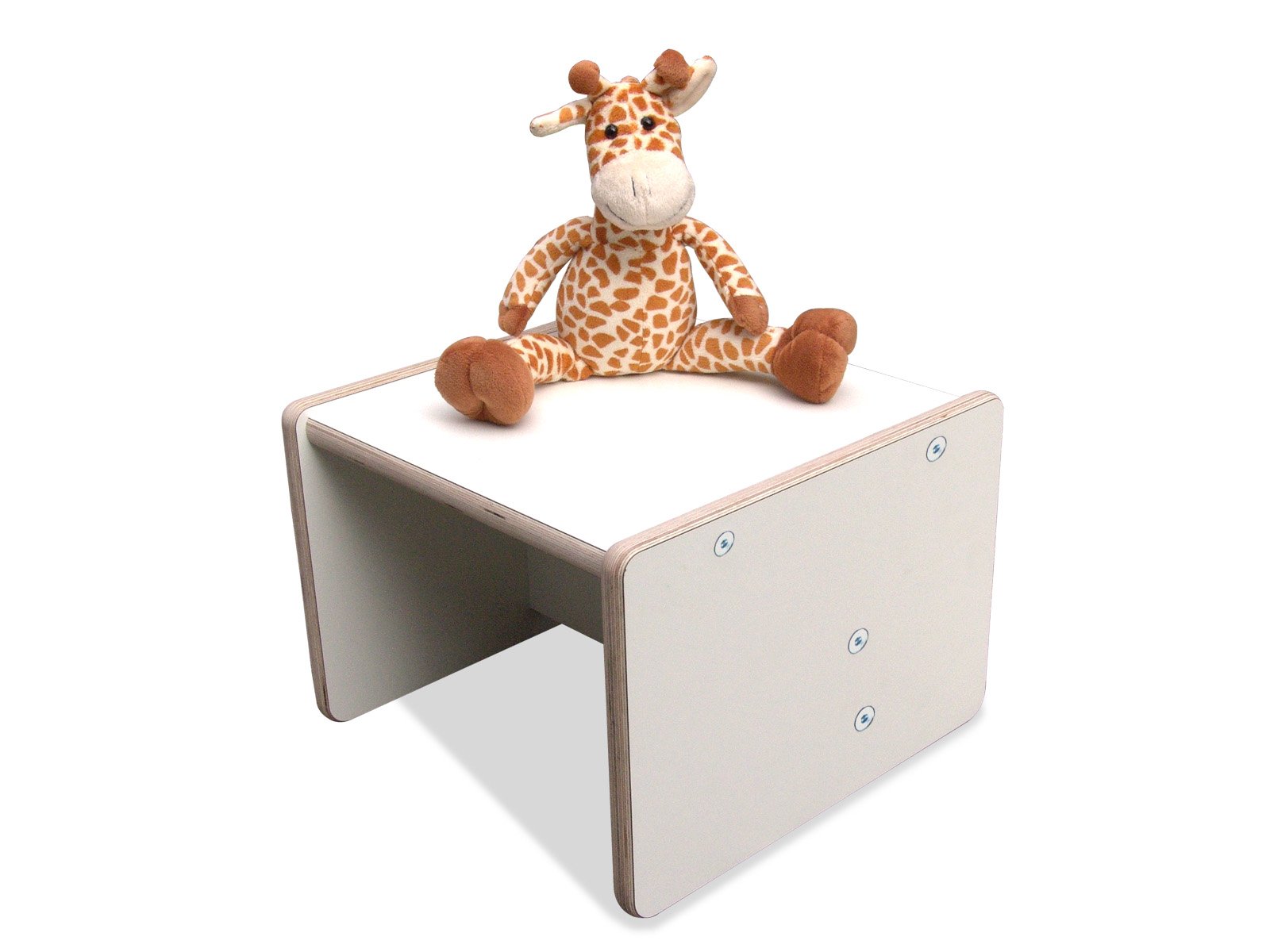 Die Schreiner - Christoph Siegel - Eli-Kids Wendehocker - weiß 2mount Montessori Kinder Stuhl Kinderbank Kindersitzbank Sitzhocker aus Meisterhand, Würfelhocker