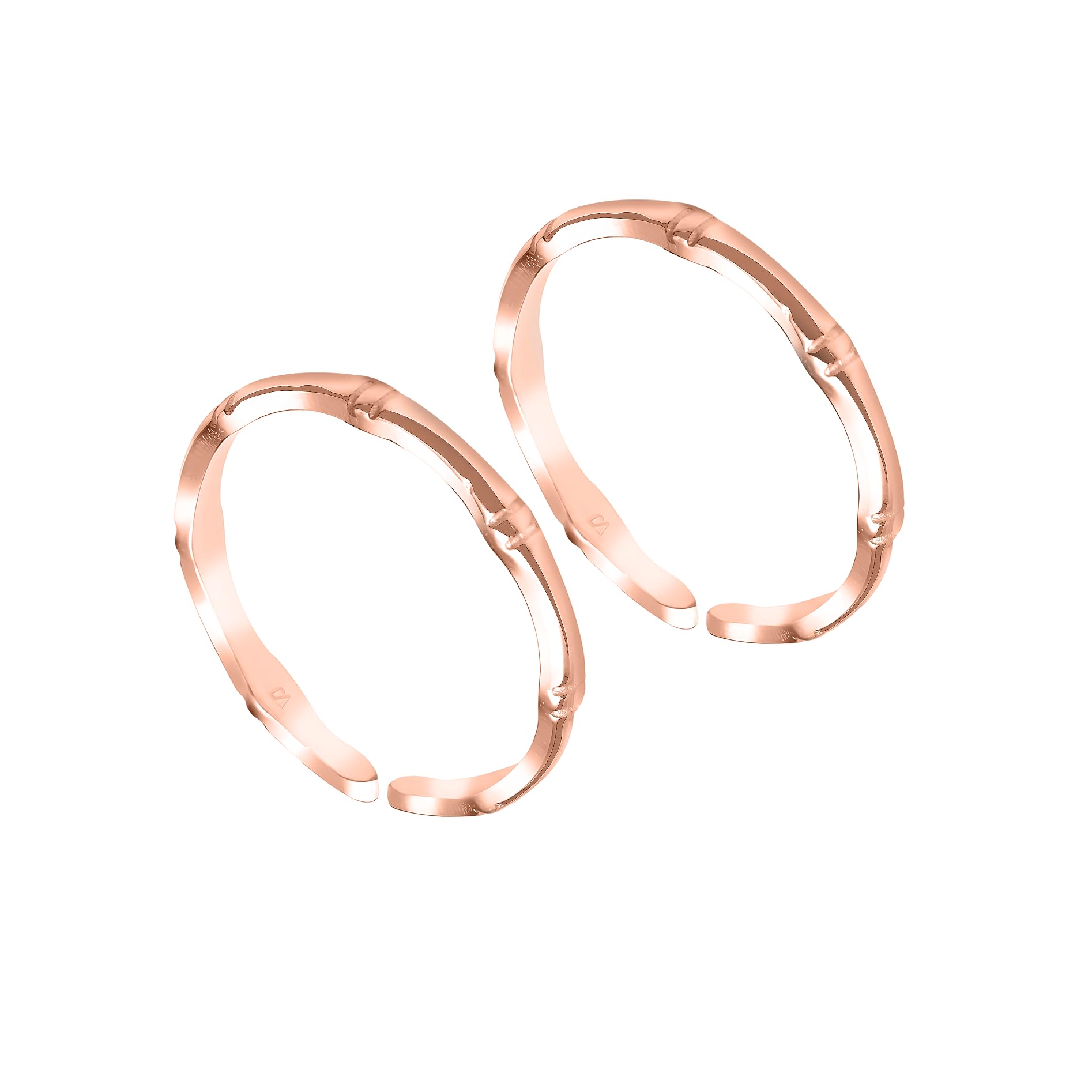 Exclusive 925 Sterling Silver Toe Rings for Women(Rose Gold) | Gift for Women and Girls | Bichiya | Certificate of Authenticity| Adjustable-image-16