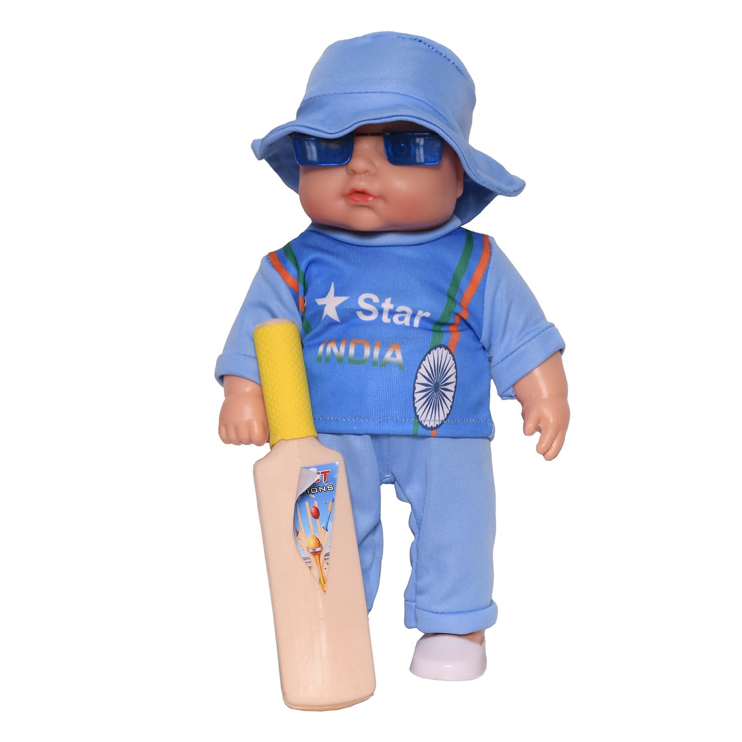 Present Cute Squishy Little Soft Lucky Boy Cricketor with Bat Doll Toy | Gudda | for Your Childrens
