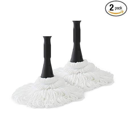 Eyliden 2pcs Mop Replacement Heads Microfiber Pads Dry and Wet Twist Mop Heads Hand Washable Hand Release Suitable for Every Kinds Floor