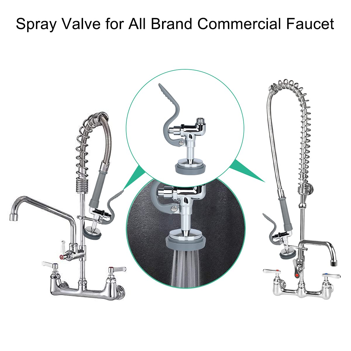 Pulvérisateur De Pré-rinçage Commercial Finition Chromée Noir Pour Robinet D’évier Tête De Pulvérisation De Remplacement Pièces De Robinet De Cuisine