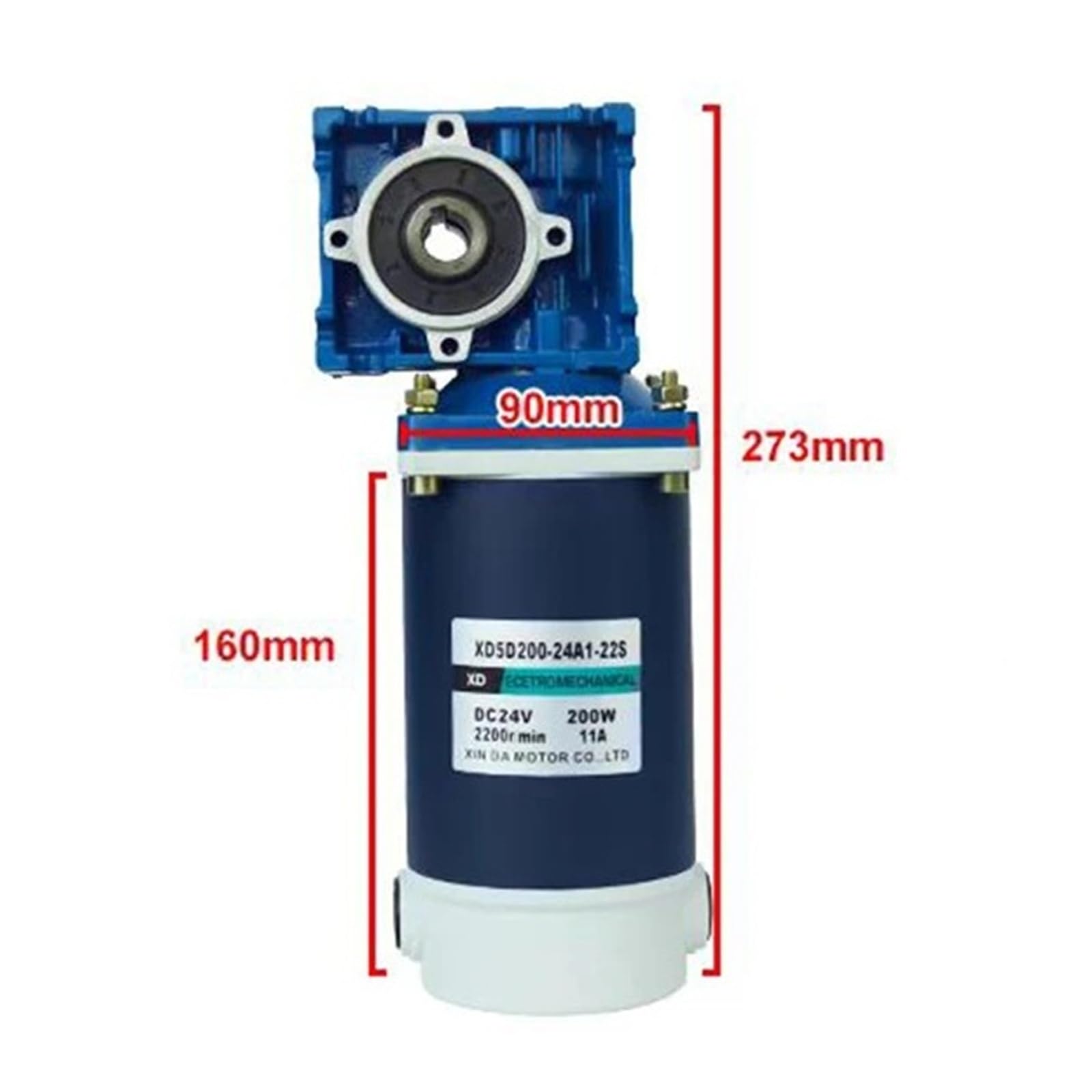 200W 12V 24V Radschnecken-Gleichstromgetriebemotor Hohes Drehmoment Vorwärts- und Rückwärtsdrehzahlregler RV30 für Boot, Auto, Ventilator, Haushaltsgerät(420rpm,24V)