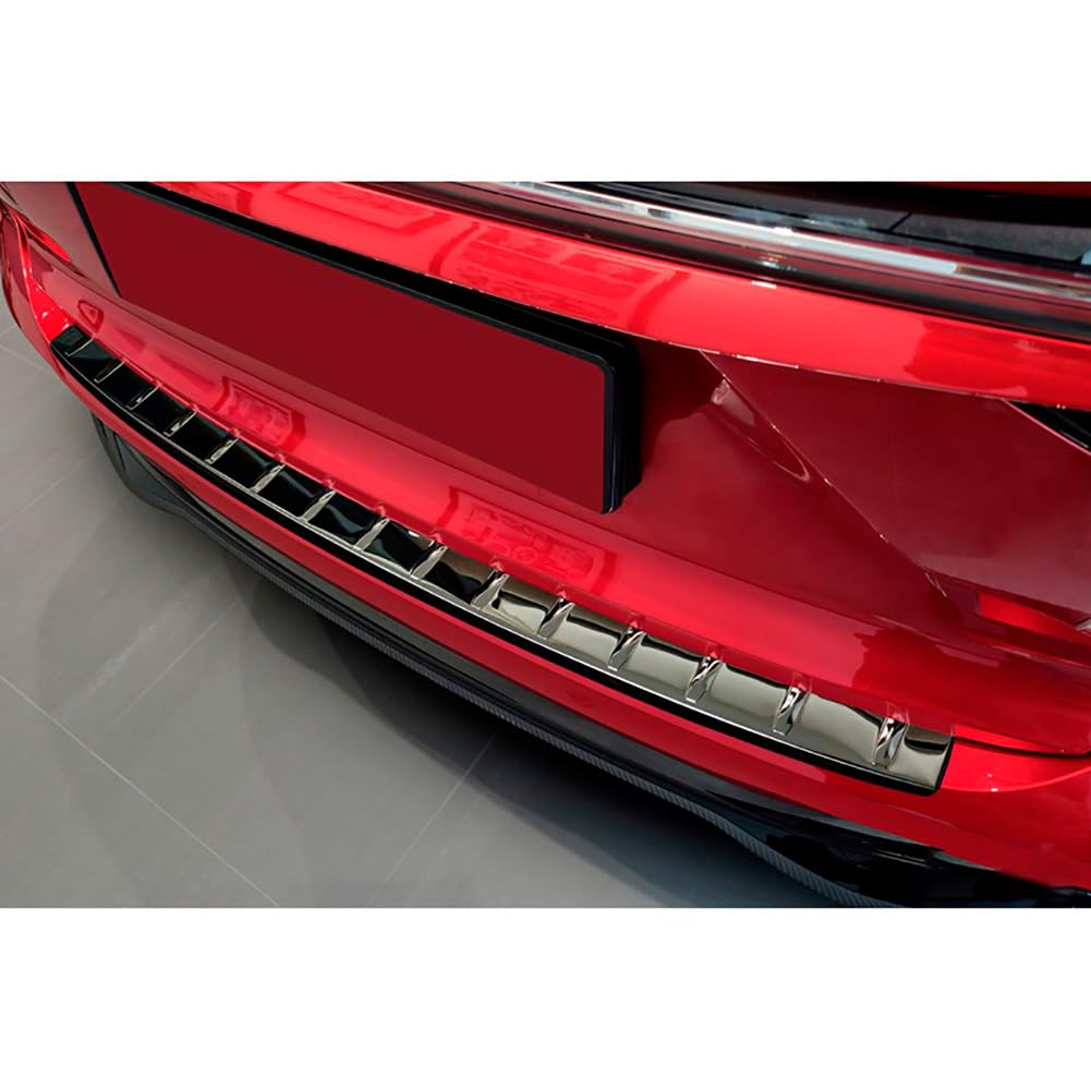 Avisa Black Mirror Stainless Steel Rear bumper protector compatible with MG HS/EHS II 2024- 'Ribs'