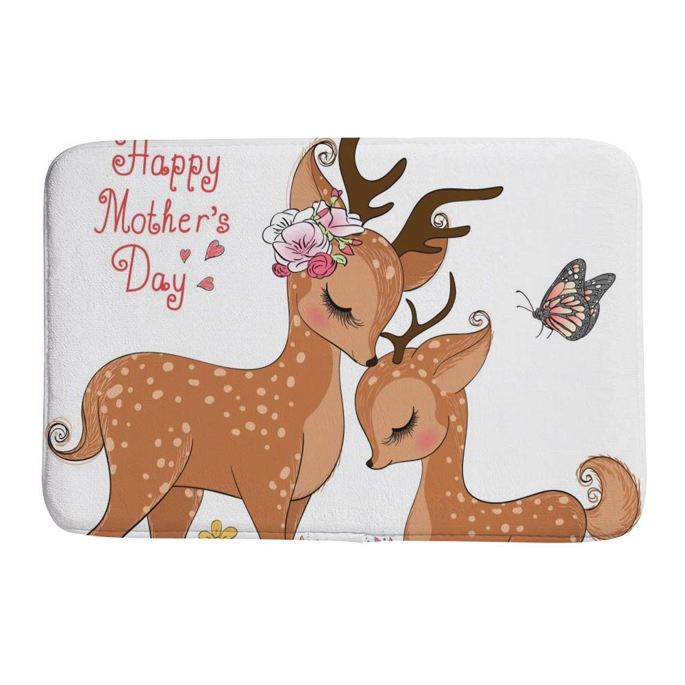 Tapis de bain antidérapant grand format 91x61 cm anti-glissade cerf Sika