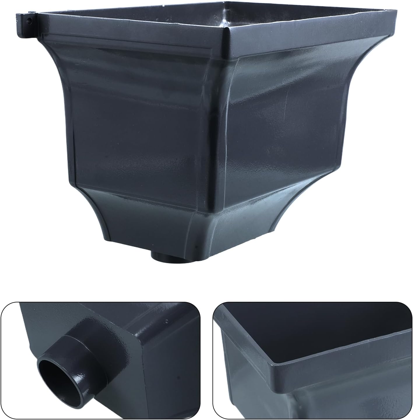 Aluminum Alloy Curved Rainwater Diverter for Roof Rainwater Collector, Gutter Downspout Extension Ф50 Gray, Rain Gutter System Accessory for Home Drainage,