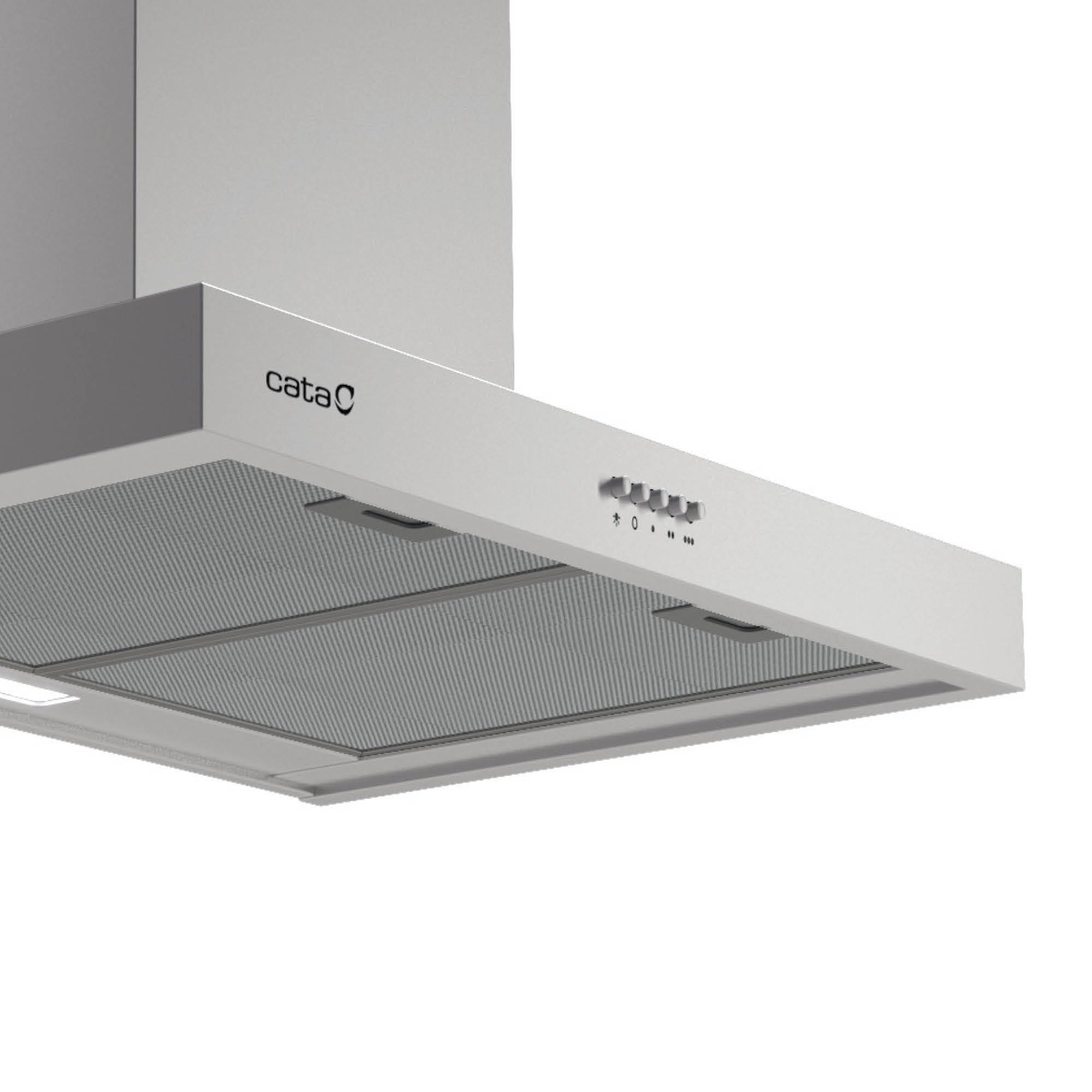 Cata S Plus 7010 X Campana Extractora Decorativa de Pared 70 cm, 637 m³/h, 3 Velocidades, Control Mecánico, Iluminación LED, Filtros Lavables, Motor 270 W, Acero Inoxidable