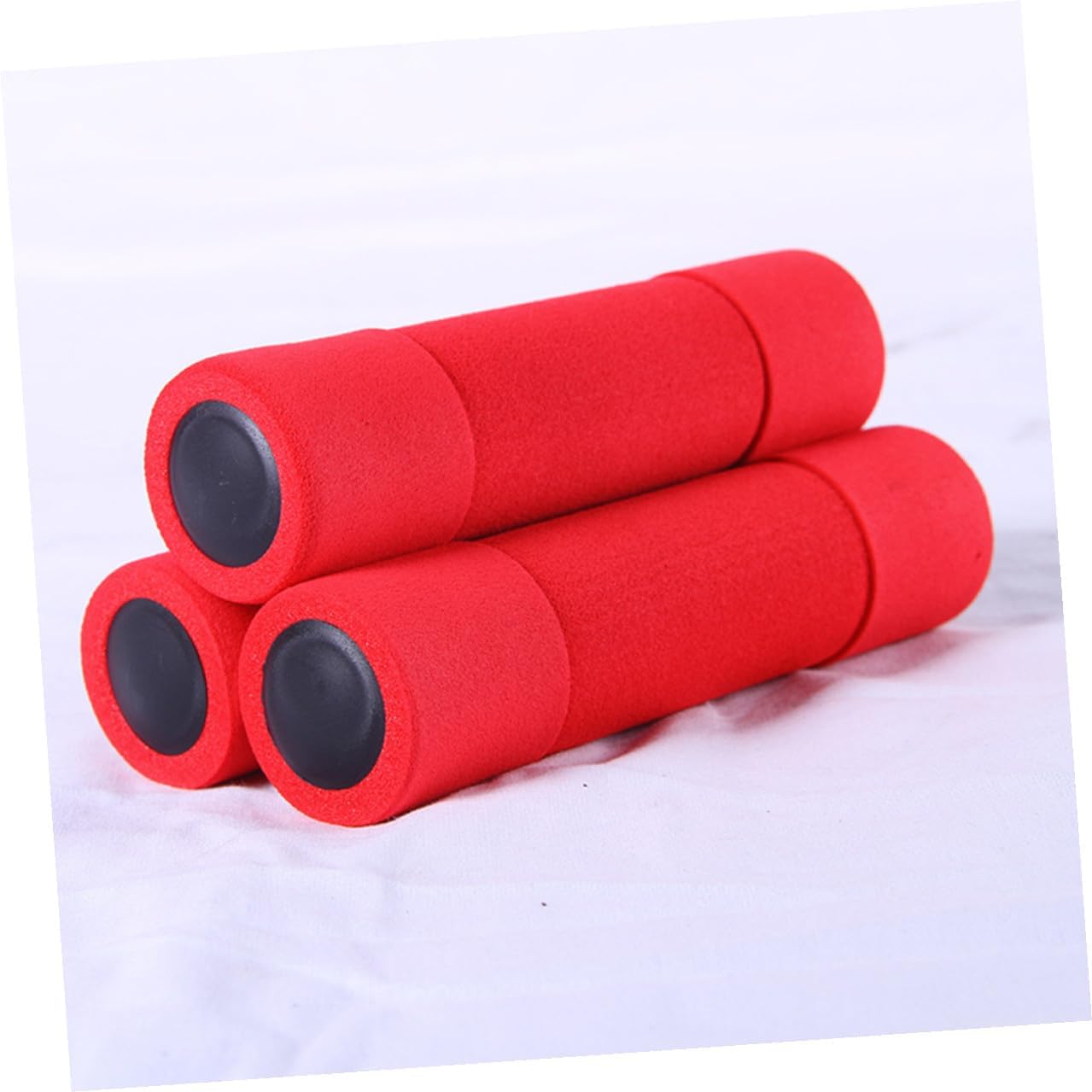 Wakauto 2pcs Red Foam Coated Dumbbells 0.5kg Fitness Weights for Women Home Gym Exercise Strength Training Equipment
