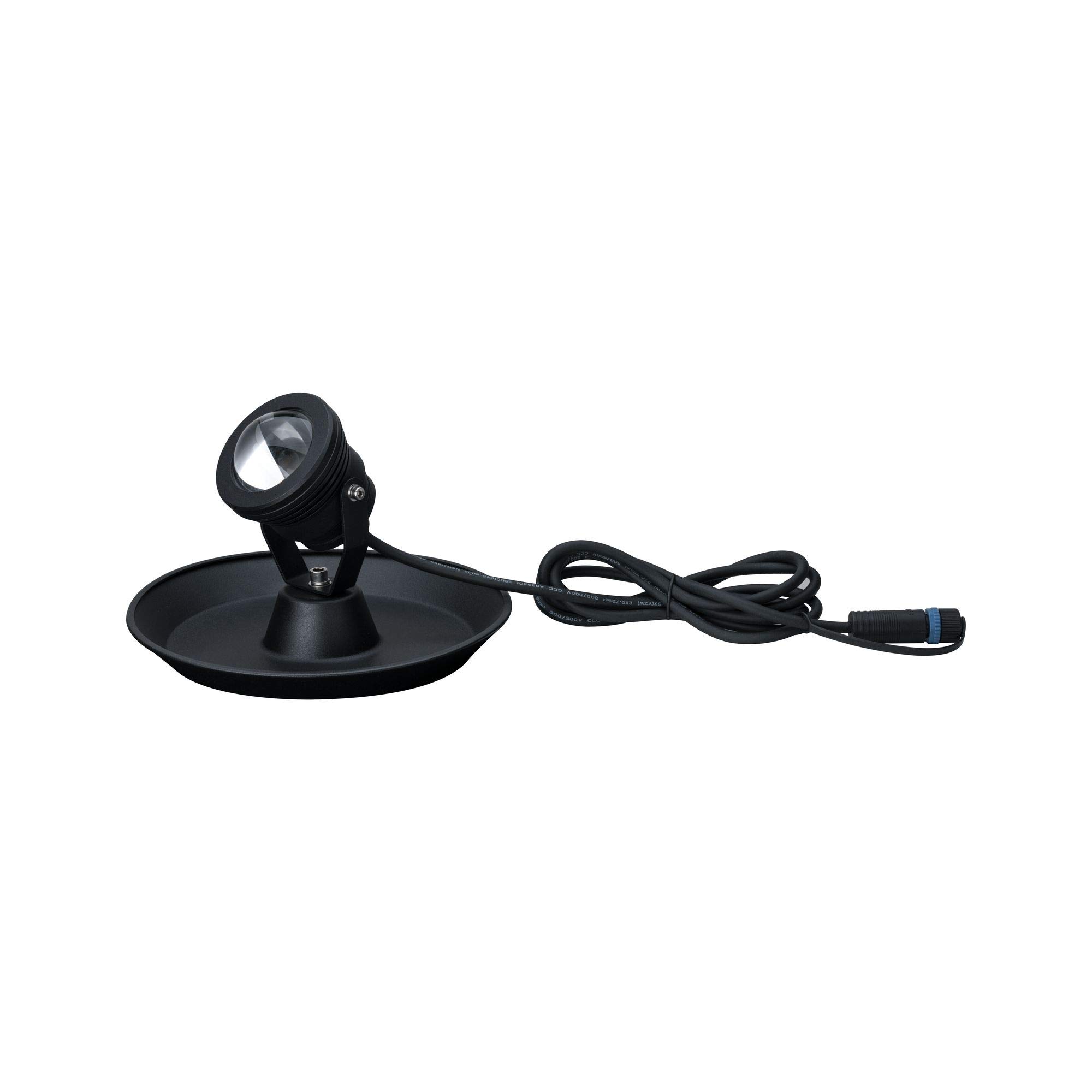 Paulmann 94209 Plug & Shine LED Außenleuchte Teichleuchte rund incl. 1x2,8 Watt IP68 dimmbar Außenbereich Schwarz Gartenleuchte Alu 3000 K