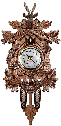 Miniatura 2 de OLOPE Gollum - Reloj de pared, reloj despertador de campanilla, reloj de madera vintage para sala de estar, reloj de pared de madera, reloj de pared