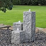 CLGarden Granit Springbrunnen SB2 3 teiliger Säulenbrunnen Steinbrunnen Wasserspiel Gartenbrunnen