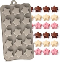 Stampo in Silicone per Cioccolatini a Stella 3D - Stampo da Forno e Frigo - Versatile per Dolci, Ghiaccio, Candele, Caramelle, Gelatina - Formine Antiaderenti (STELLA)
