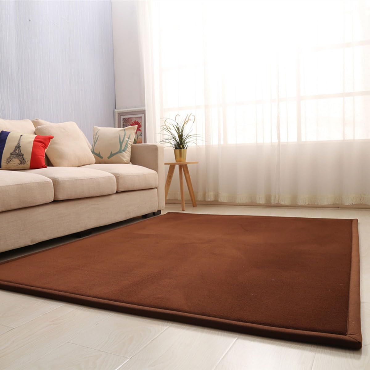 Single tree forest Large Area Rug, 2cm Thick Kids Carpet, Easy to Clean, for Boys and Girls-Brown-80 * 180cm