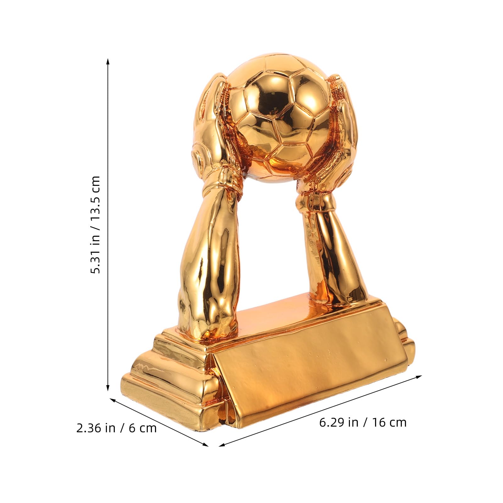 MAGICLULU Dorado Trofeo Diseño Elegante de Resina y Artesanía Delicada de Fútbol para Portero, Adecuado para Eventos de Fútbol y Presentaciones de Premios