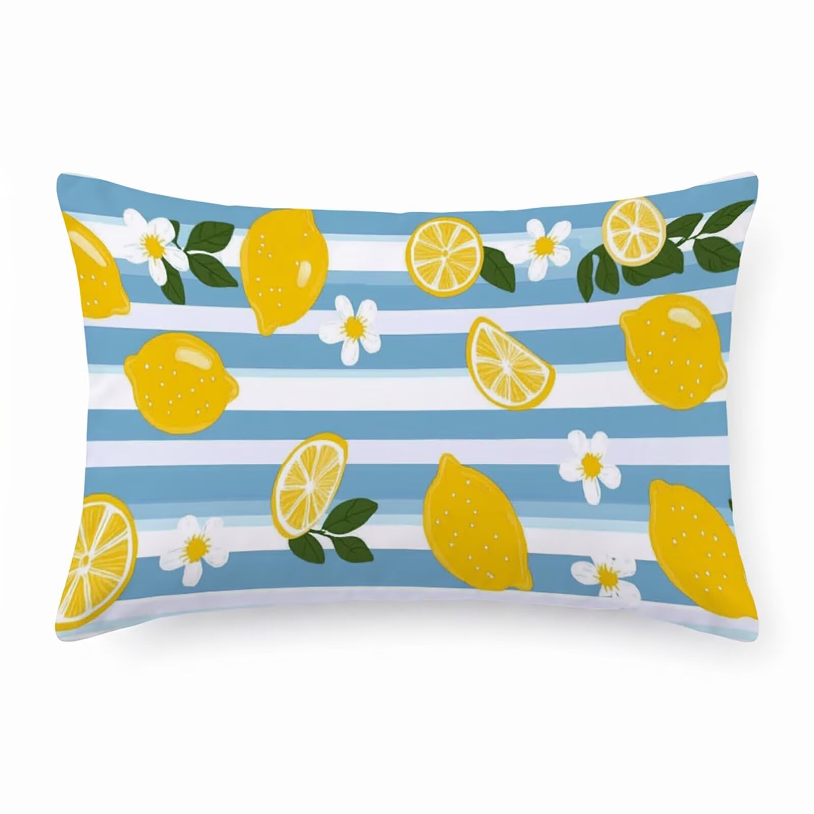 Coussin décoratif haut de gamme 40x80 imperméable imprimé citron double face