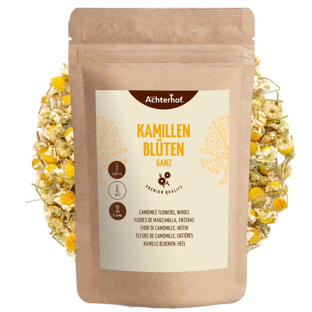 Flores de manzanilla 1000g | enteras y secas | té de manzanilla de flores enteras | 100% natural | sabor ligeramente amargo y suave | sin aditivos | vom Achterhof