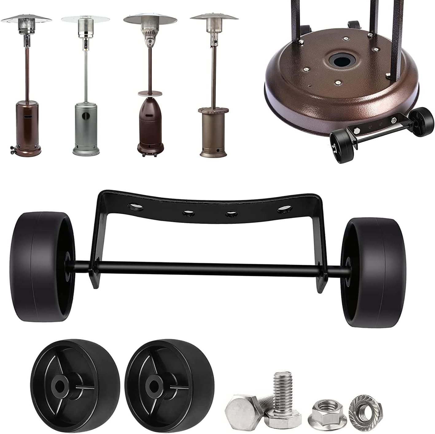 Universal Patio Heater Wheel KitEasy to Move/InstallGas