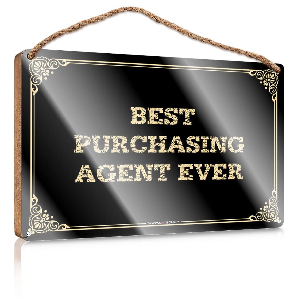 MAHQPZXSF Wall Hanging Wood Sign Best Purchasing Agent Ever Wooden Sign Gifts For Husbands Hanging Wooden Plaque(23X35CM)