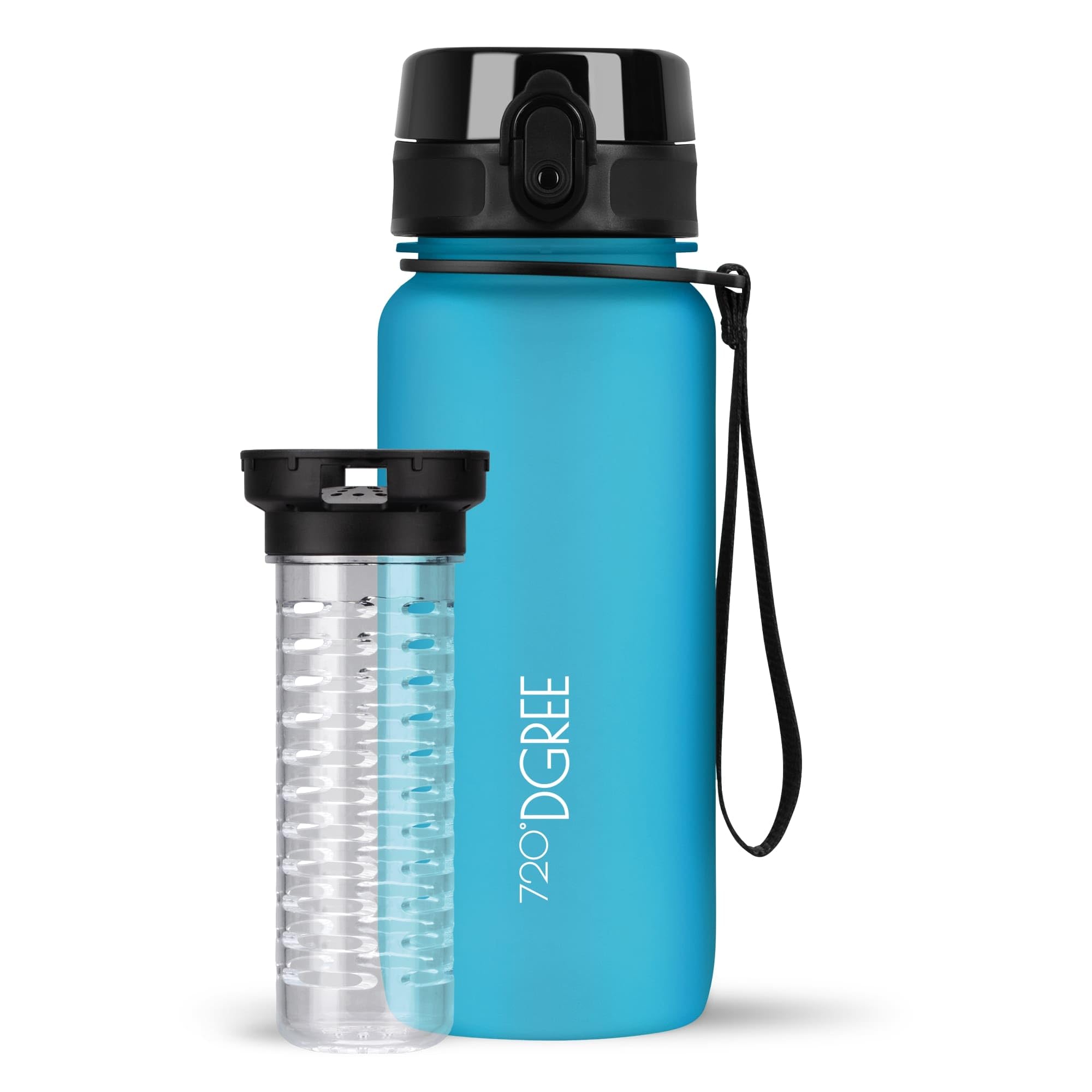 720°DGREE Botella Agua 1 Litro “uberBottle“ - Tamiz-Fruta, softTouch - Sin BPA, Prueba de Fugas, Reutilizable - Cantimplora, Water Bottle ideal para Deporte, Fitness, Gimnasio, Senderismo, Ciclismo — view 15