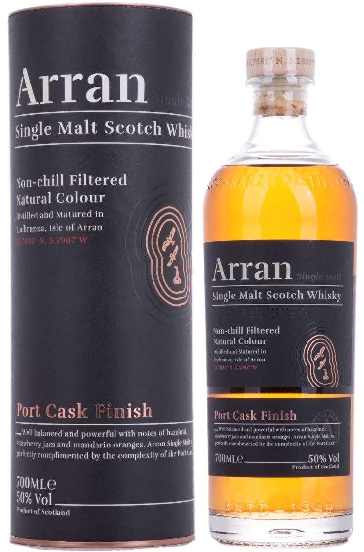 Arran Whisky Single Malt PORT CASK FINISH 50% Volume 0,7l in Geschenkbox Whisky