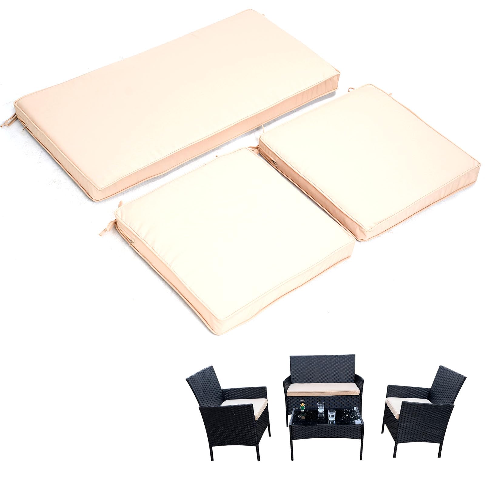 Pack Outdoor Patio Furniture Replacement Cushion Set High