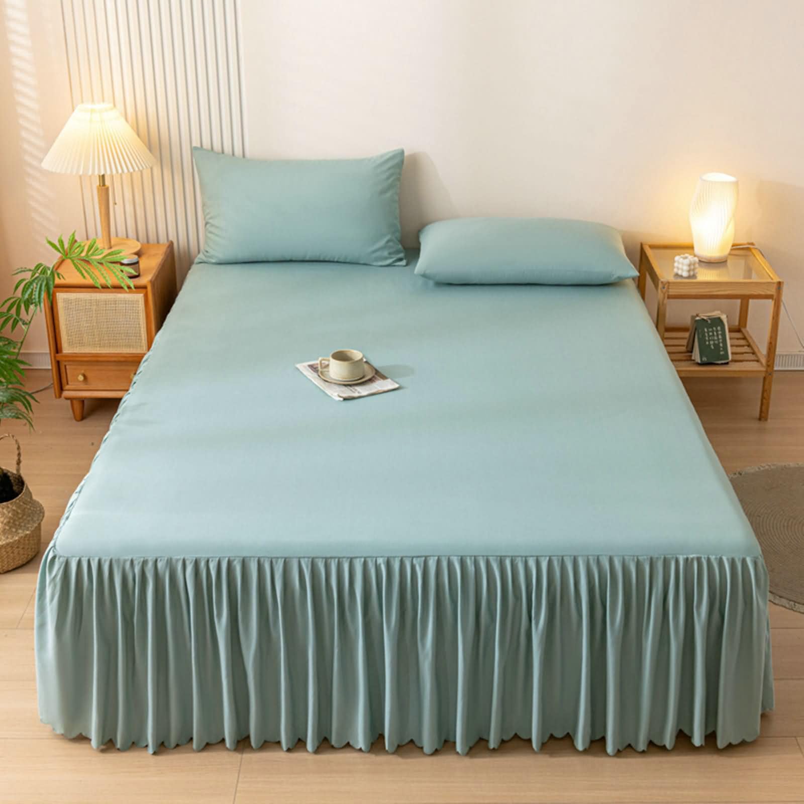 Colchas faldas de cama 180x200 estilo rústico para dormitorios de campo