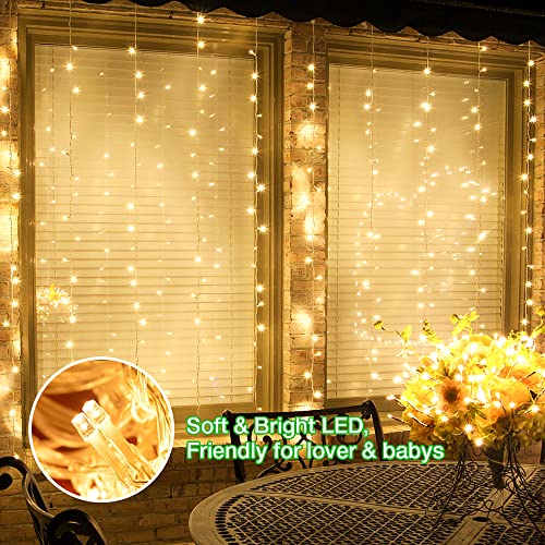 Ollny Solar String Lights Ip67 Waterproof 100Ft 300Led Longer Outdoor Solar Fairy Lights 8 Twinkle Modes And 3 Timers Solar Powered Christmas Rope Lights For Garden House Patio Tree Wedding Party #TOP1
