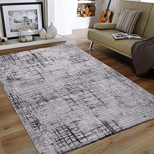 SANAT Evra Teppich für das Wohnzimmer - Kurzfloriger Teppich mit modernem Design, Geeignet für...