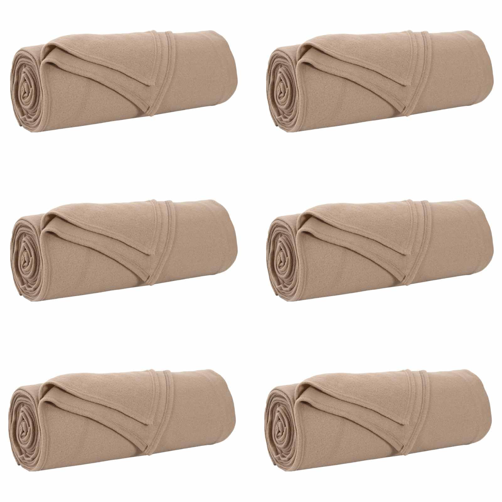 Fleece Plaid 6pcs Camel 350x270cm