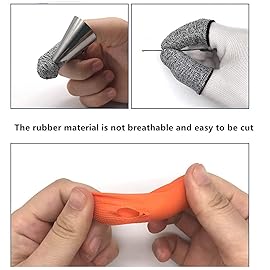 JADE KIT 60 PCS Finger Cots Cut Resistant Protector, Finger Covers for Cuts, Gloves Life Extender, Cut Resistant Finger Protectors for Kitchen, Work, Sculpture, Anti-Slip, Reusable