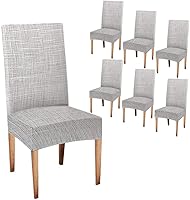 Vista 18 de TOMWISH Fundas para Sillas De Comedor 6, Fundas para sillas de comedor, pintura de arte abstracto, funda extraíble elástica de elastano para silla