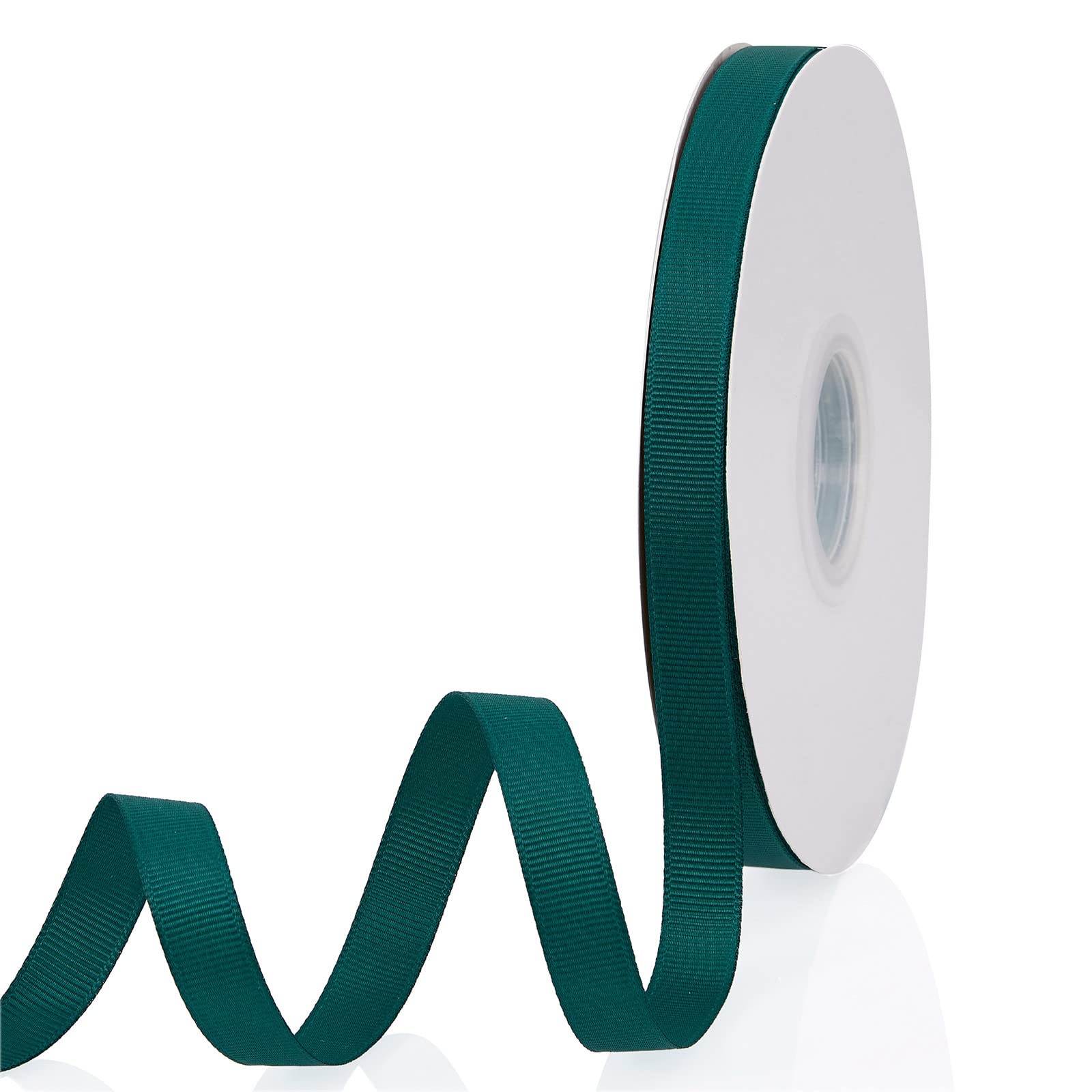 Forest Green 3/8" X 50 Yards Continuous Solid Color Double Faced Grosgrain Ribbon for Gifts Wrapping, Wedding, Party, Crafts, Hair Bows, Flowers, Home DIY Decor