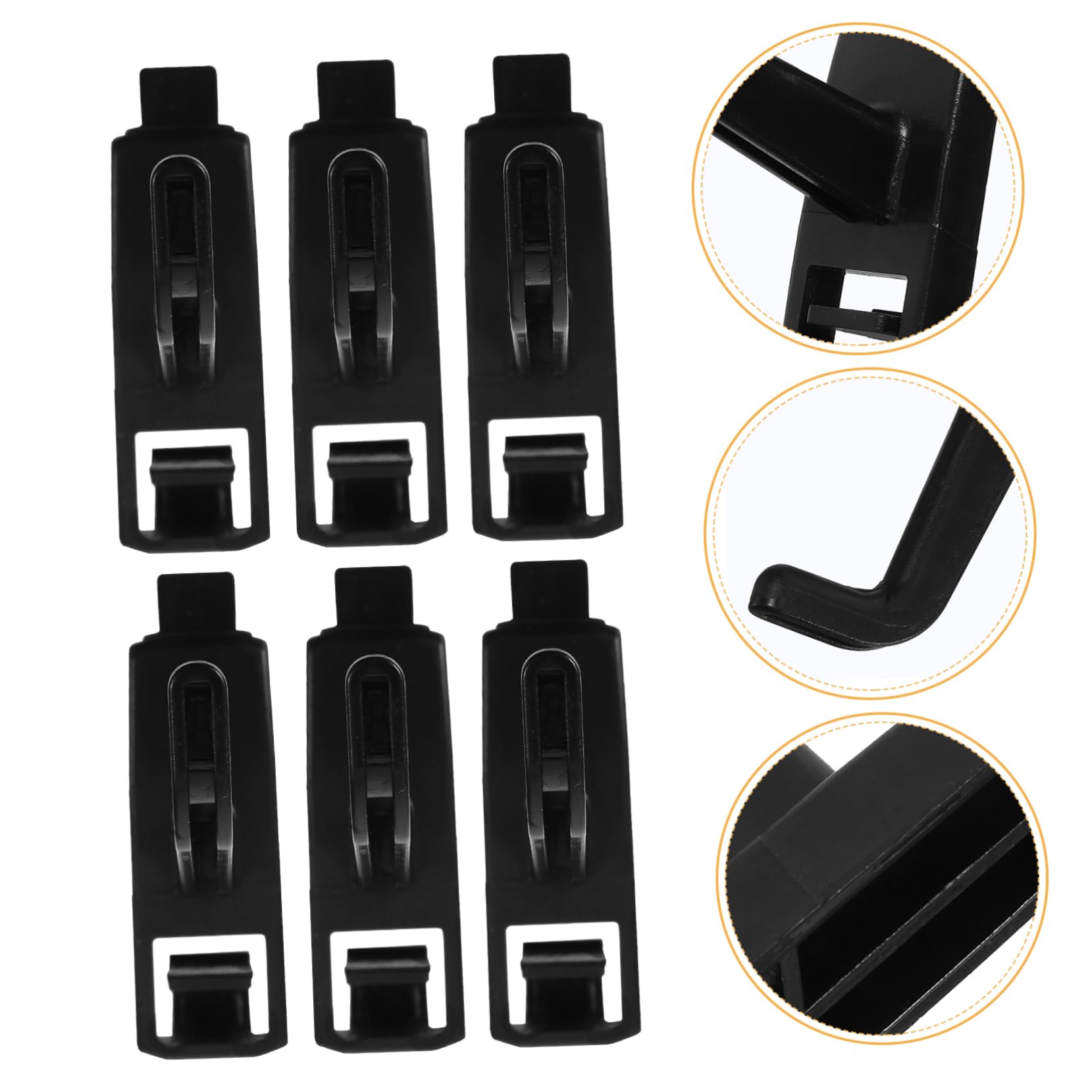 Ganci per Pegboard a Foro Quadrato 10 Pezzi in Plastica Nera, Compatibili per Attrezzi, Design Salvaspazio per Garage e Casa