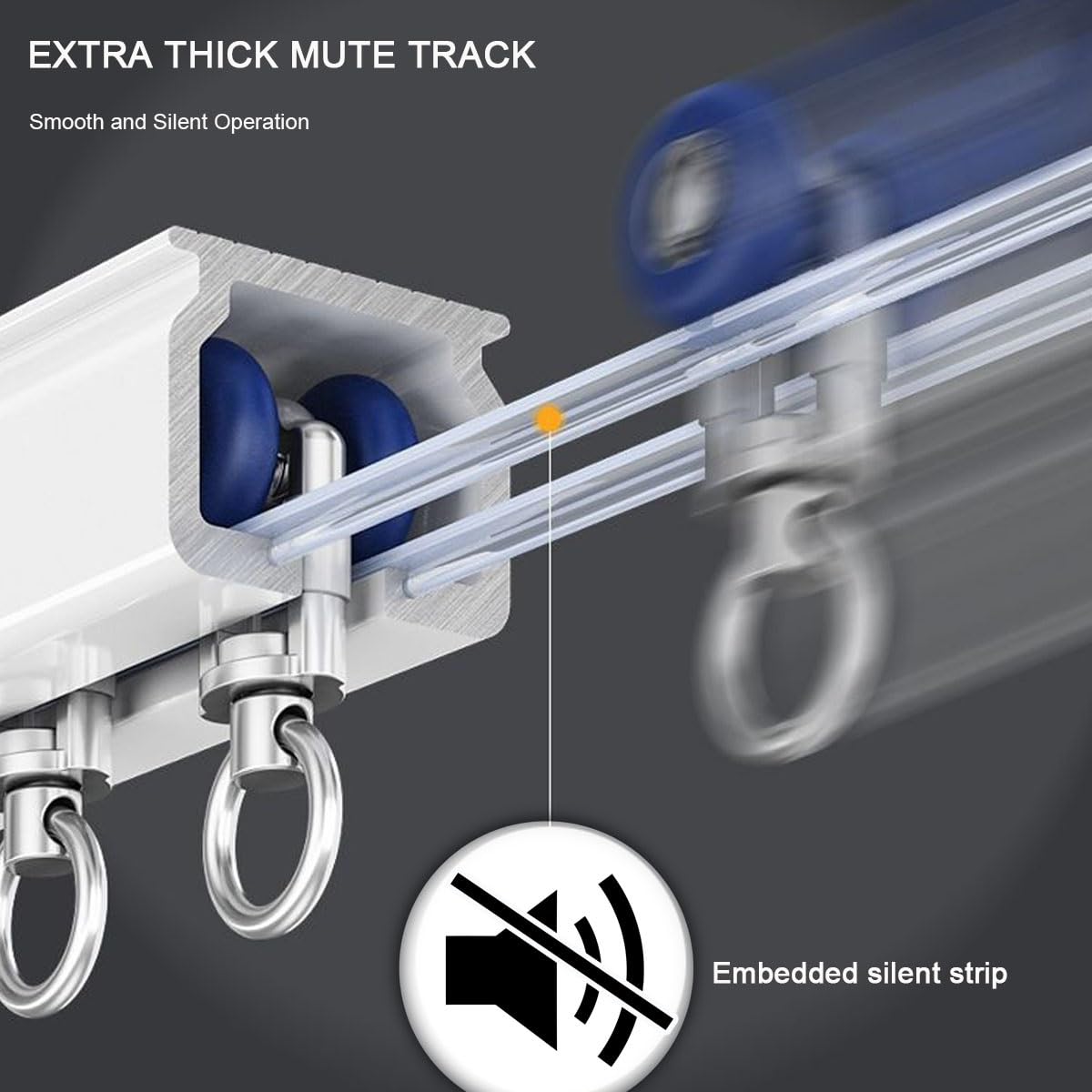 Binario Tenda Alluminio Bianco, Guida Per Tende Soffitto E Parete, 100 200 300 400 450 500 560 600 cm Binario Per Tende, Sistema Scorrevole Per Bovindo E Finestre(200cm)
