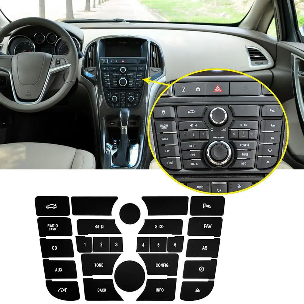 Dla OPEL Astra J naklejka przycisk klimatyzacja panel radiowy naprawa dla Vauxhall Astra J GTC akcesoria samochodowe renowacja Meriva B przełącznik