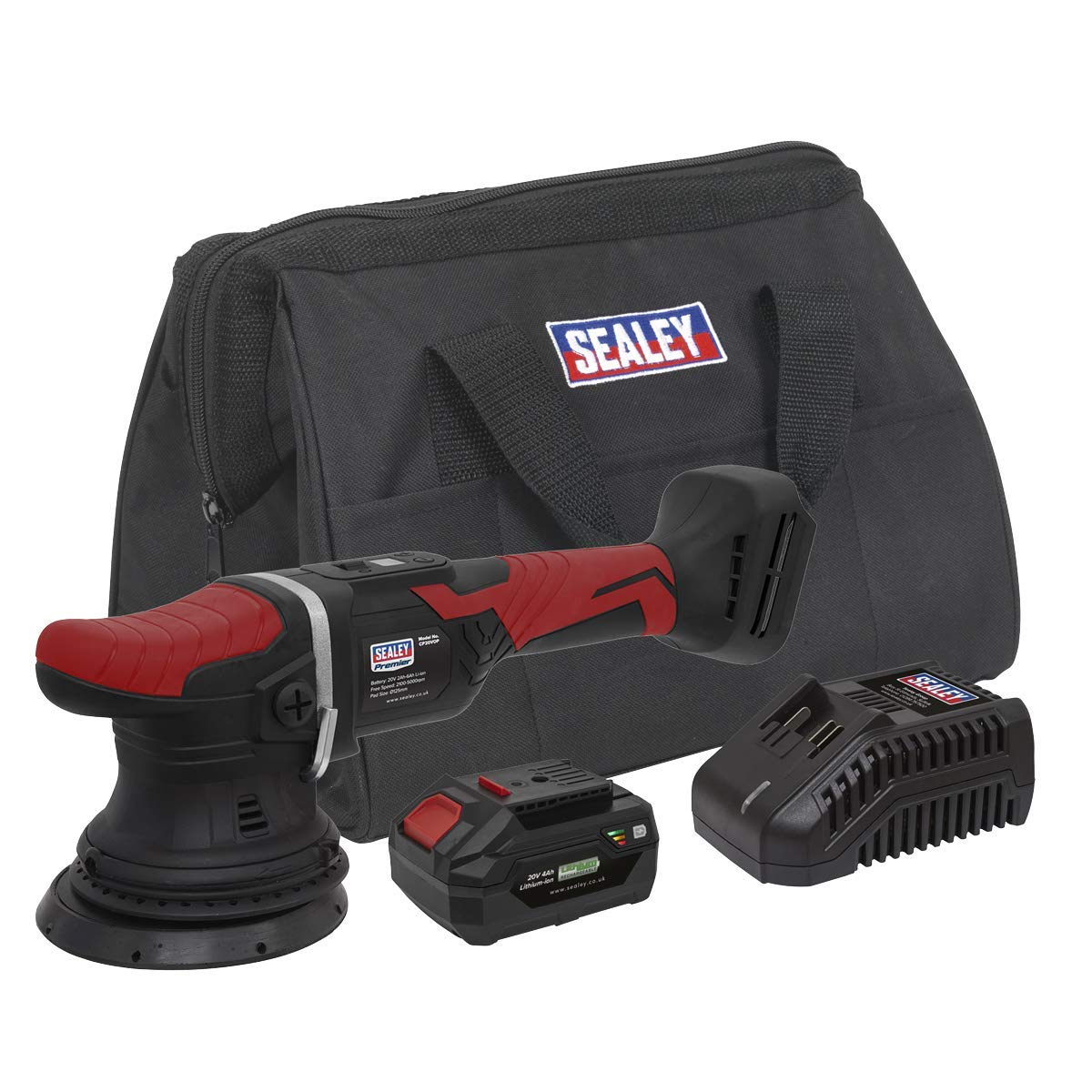 Sealey Cp20vopkit Cordless Orbital Polisher Kit 20V 4Ah Sv20 Series Ø125mm