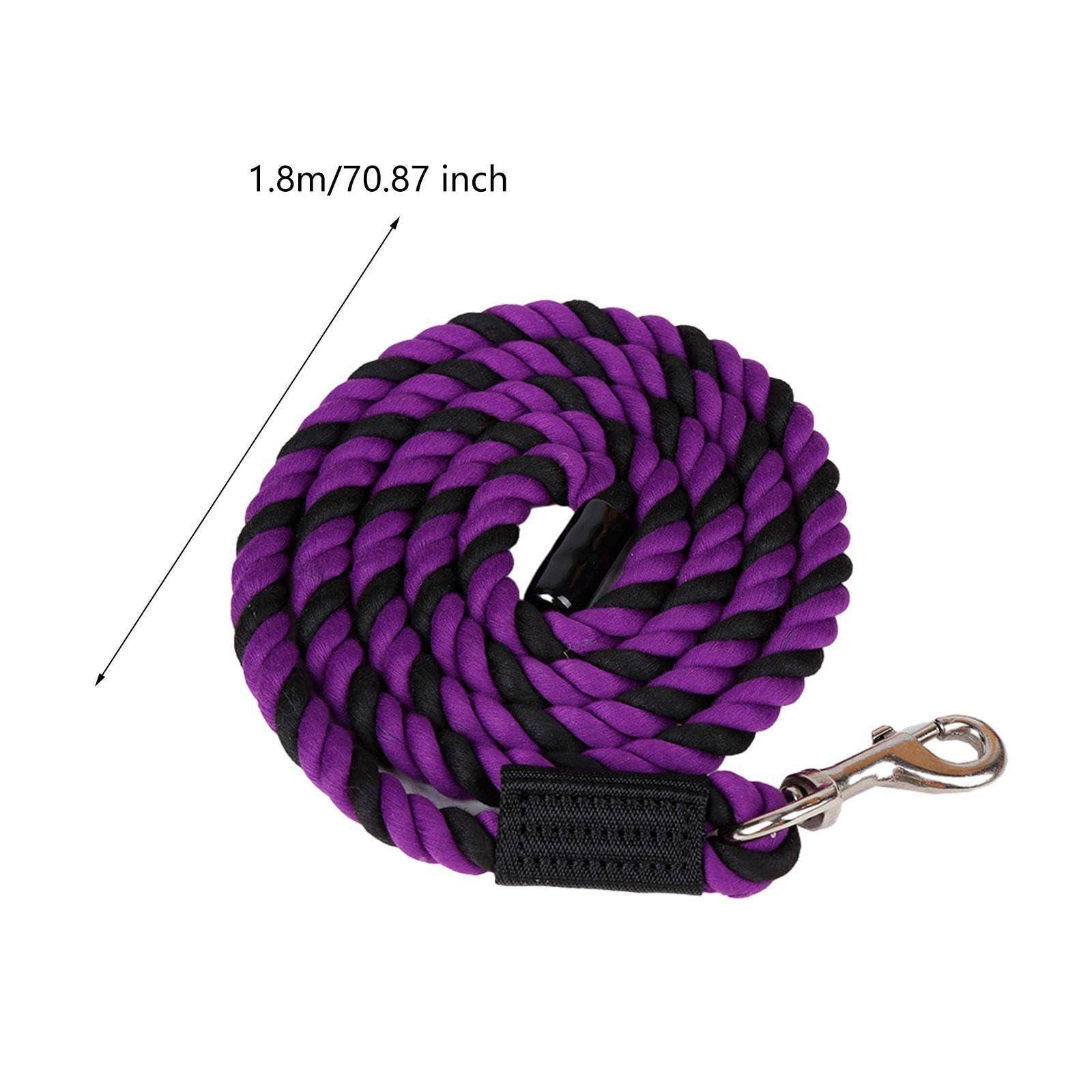 Yiju Equestrian Lead Rope for Horses and Dogs with Clip Attachment, Purple Black