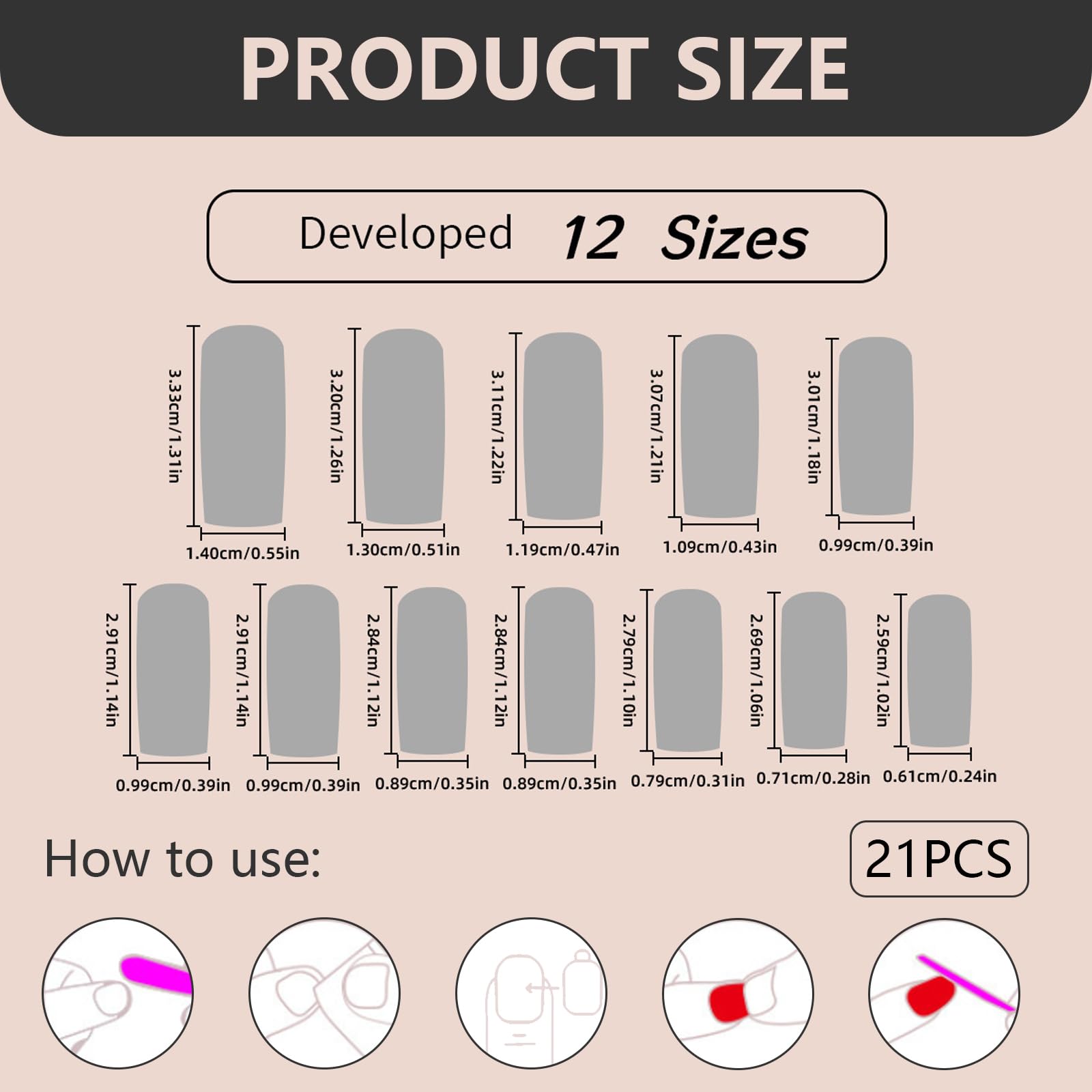 24 Pcs Extra Long False Nailsfor Women - Image 2