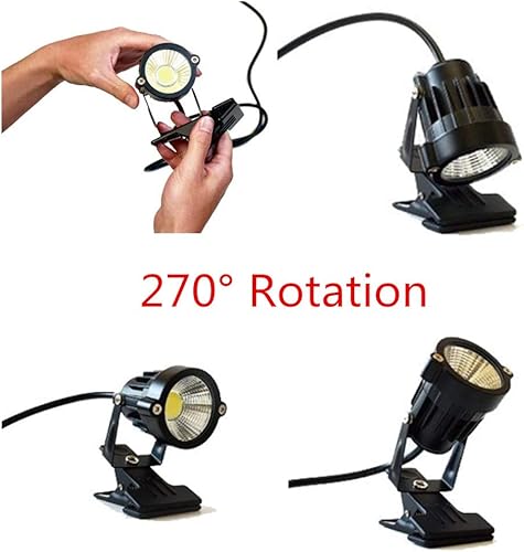 Miniatura 6 de 1 unids al aire libre 5W LED clip en luz resistente al agua ajustable escritorio soporte proyector lámpara letrero pizarra iluminación con enchufe