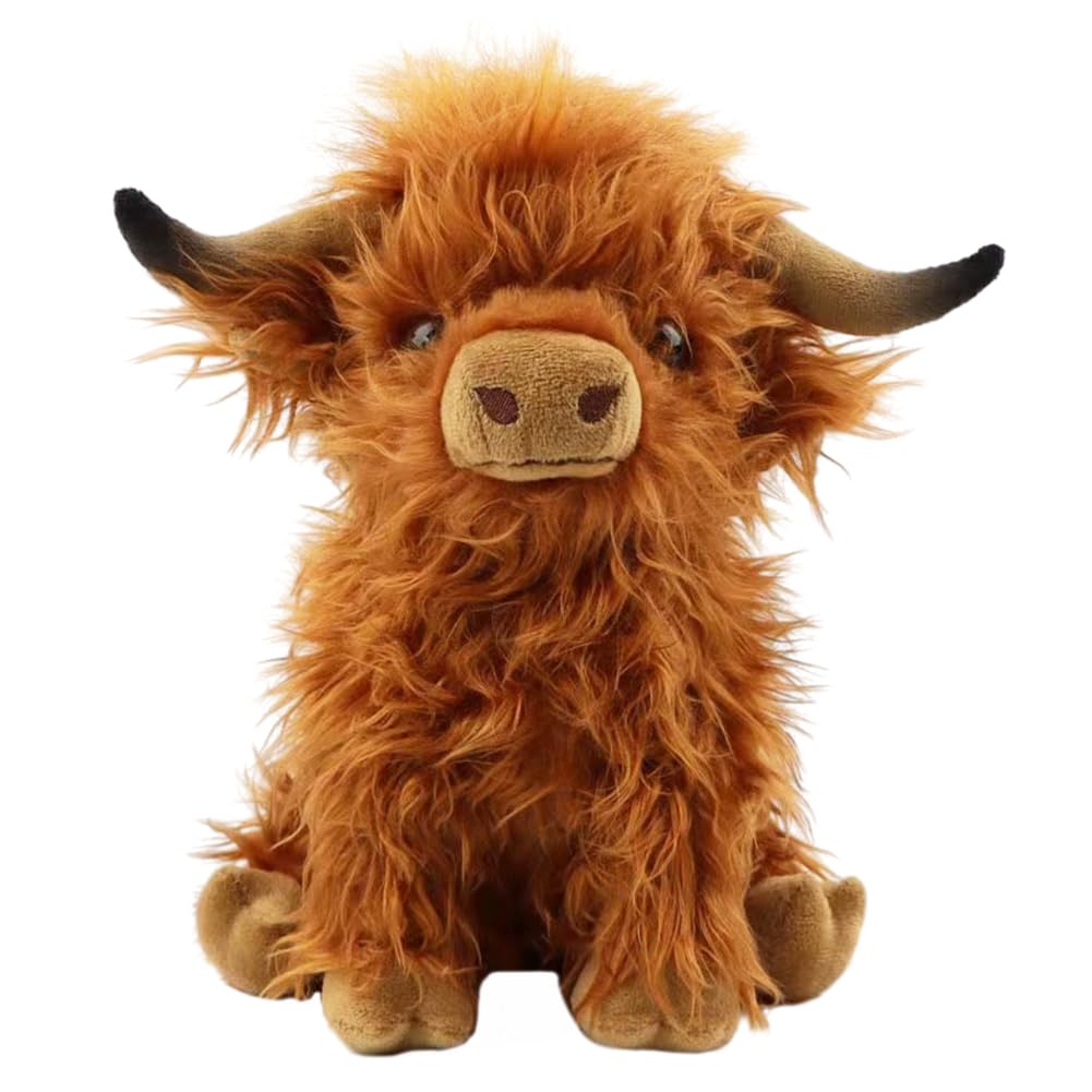 ZPSOSPZ Highland Cow Stuffed Animal, Soft Highland Bull Toy, 25cm