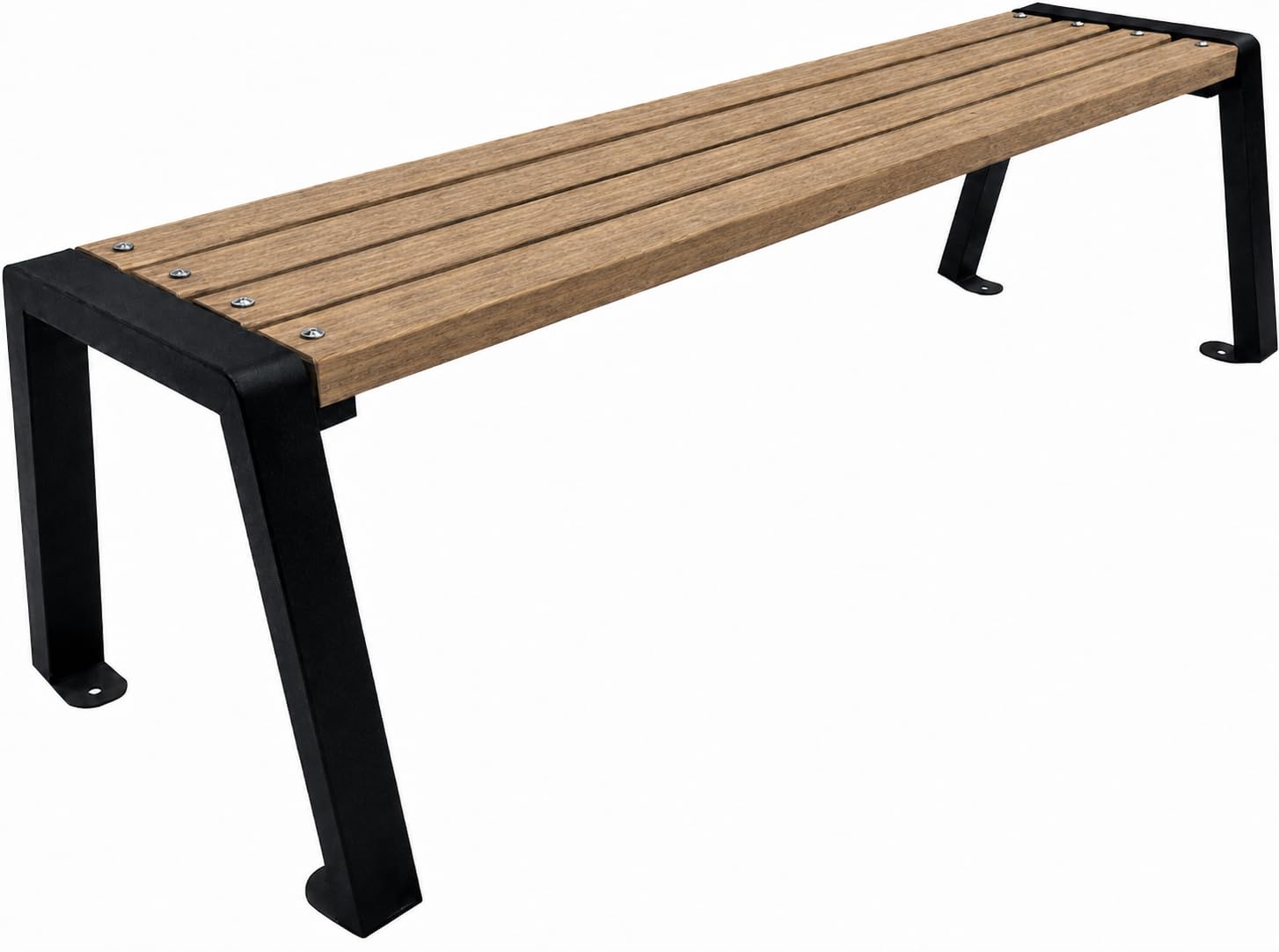 Panchina da Esterno Resistente alle Intemperie - Panca da Giardino in Legno di Abete Scandinavo Levigato, Metallo Verniciato a Polvere - Capacità 350kg (Moderno-BO Noce 125 cm,CE)